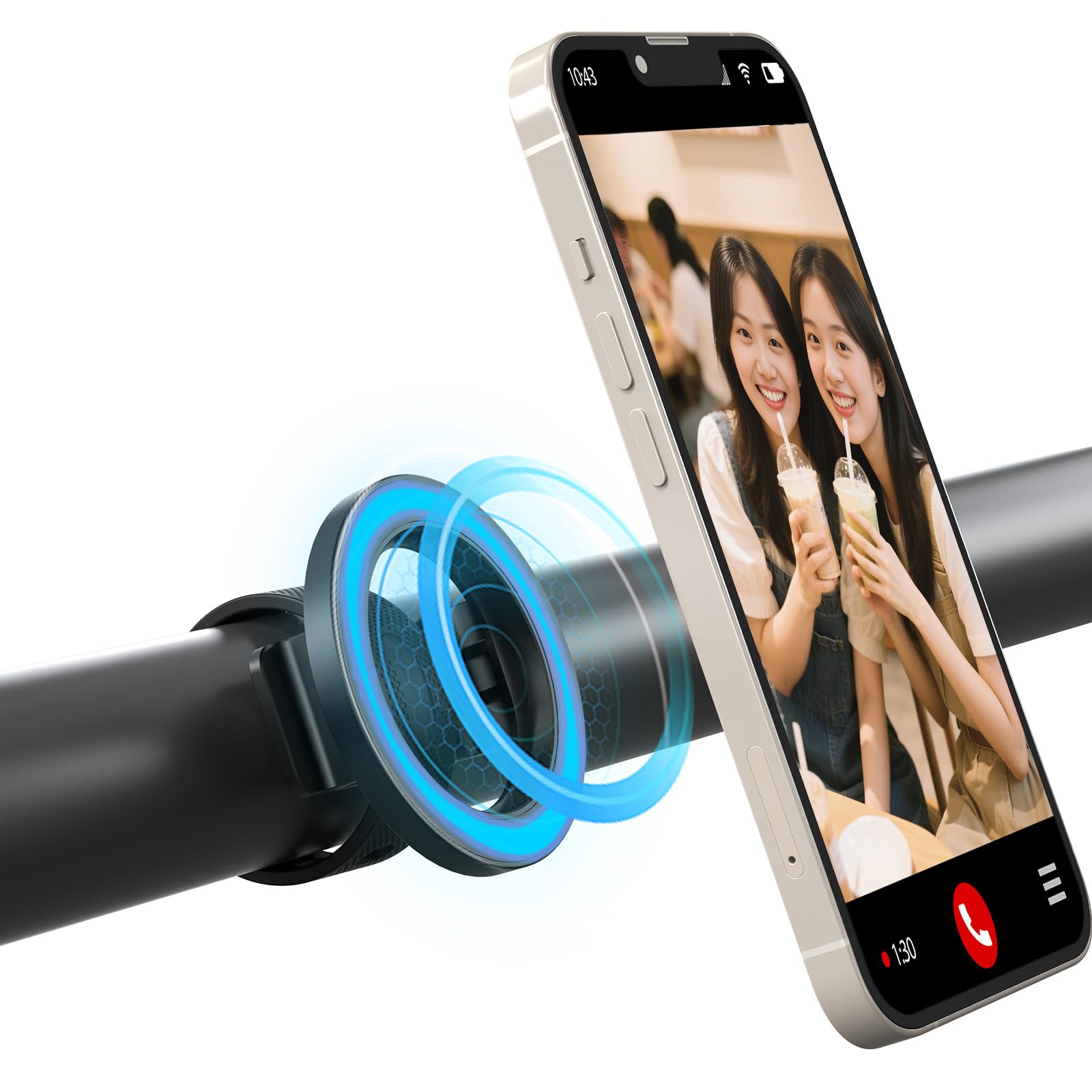 nediea ベビーカー スマホホルダー magsafe対応 マグネット 調節可能 360度回転 磁気マグネット吸着スマホスタンド スマホ ベビーカー 取り付け簡単 ベビーカー、トレッドミル、室内自転車、ゴルフカートなどに適しています